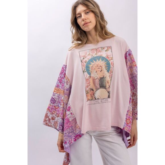 Dolly Parton Print Kantha Poncho Top S/M - Picture 7 of 11